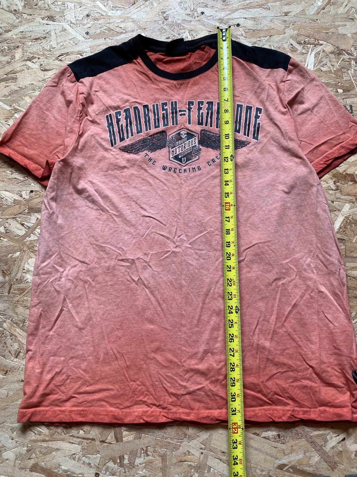 Orange & Black Headrush y2k Skull graphic t-shirt 2XL Reg. fit men's gallery