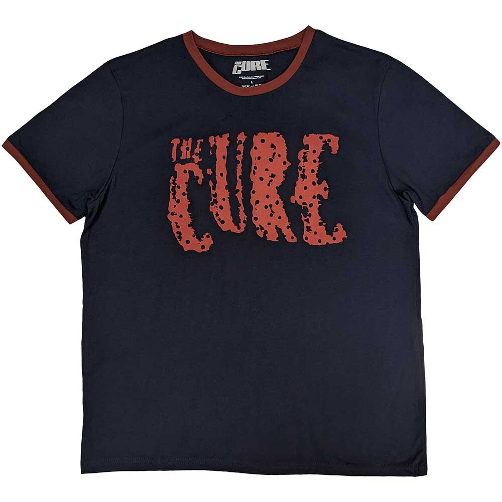 The Cure – Logo – Navy Blue Ringer t-shirt
