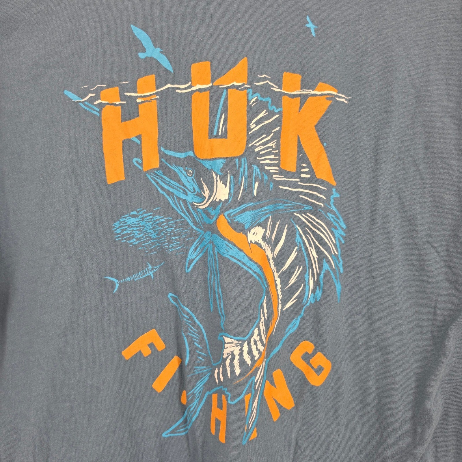 Huk Fishing Graphic T-Shirt Medium Blue Marlin Outdoor Coastal Aesthetic gallery