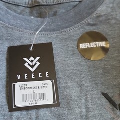 Veece Embodiment S/S Tee Men’s Gray Reflective Logo Graphic Crew Neck Tee L