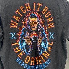 NWT Headrush Watch It Burn Long Sleeve Tee 2XL XXL Skull Reaper Biker Grunge