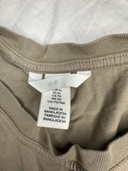 H&M Men’s Solid Crew Neck Short Sleeve T-Shirt Beige Regular Size XL