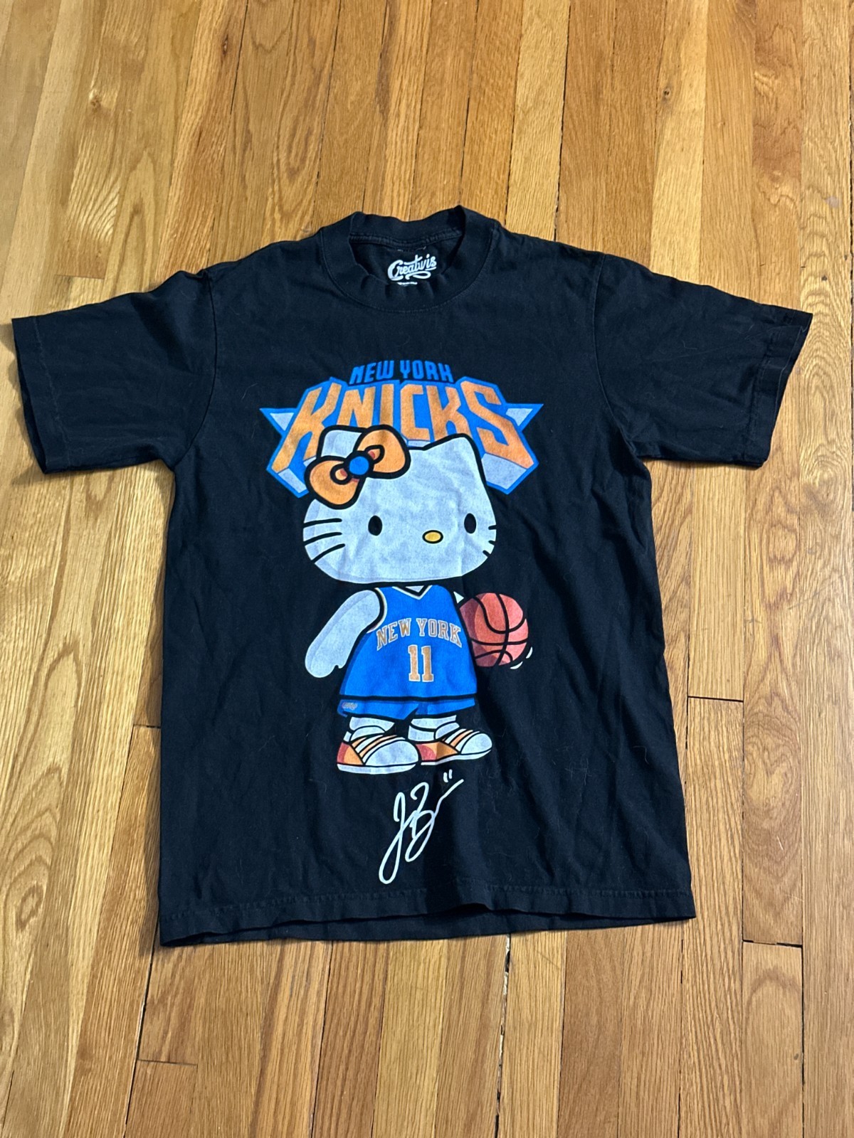 New York Knicks NYK Jalen Brunson #11 Hello Kitty Unisex Shirt Black Heavyweight gallery