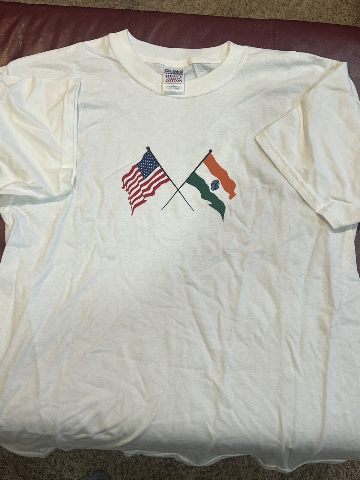 Vintage USA & India Flags T Shirt Never Worn Or Washed Ex+++ gallery