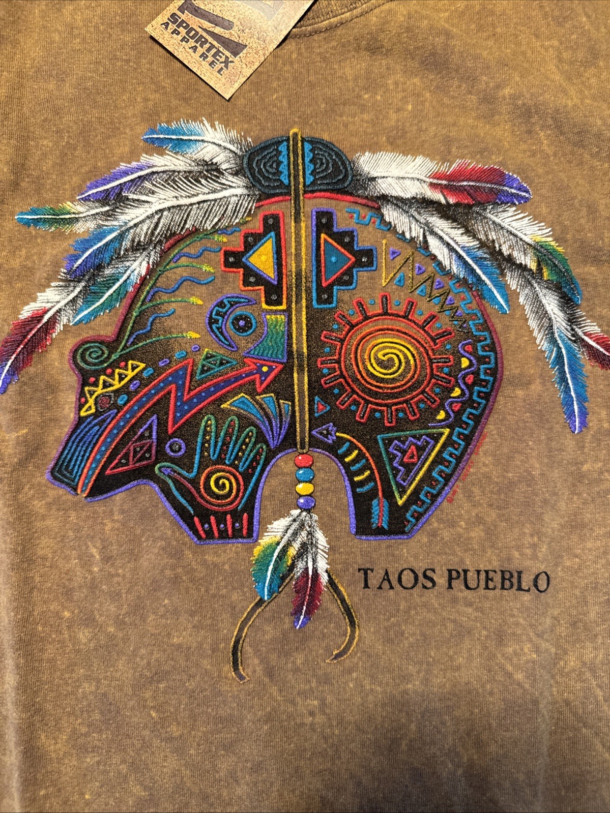 Vintage Taos Pueblo Southwest Native American Indian T-Shirt - Size (S) New gallery