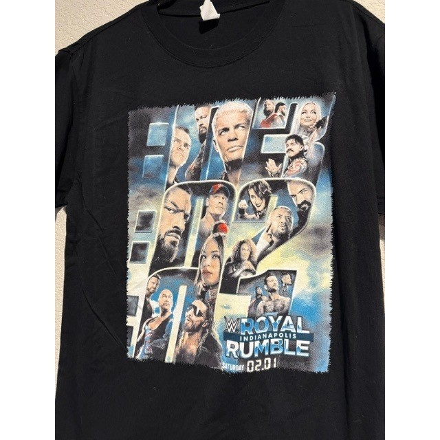 WWE Royal Rumble 2025 Indianapolis T-Shirt Cody Rhodes vs Kevin Owens Black Mens gallery