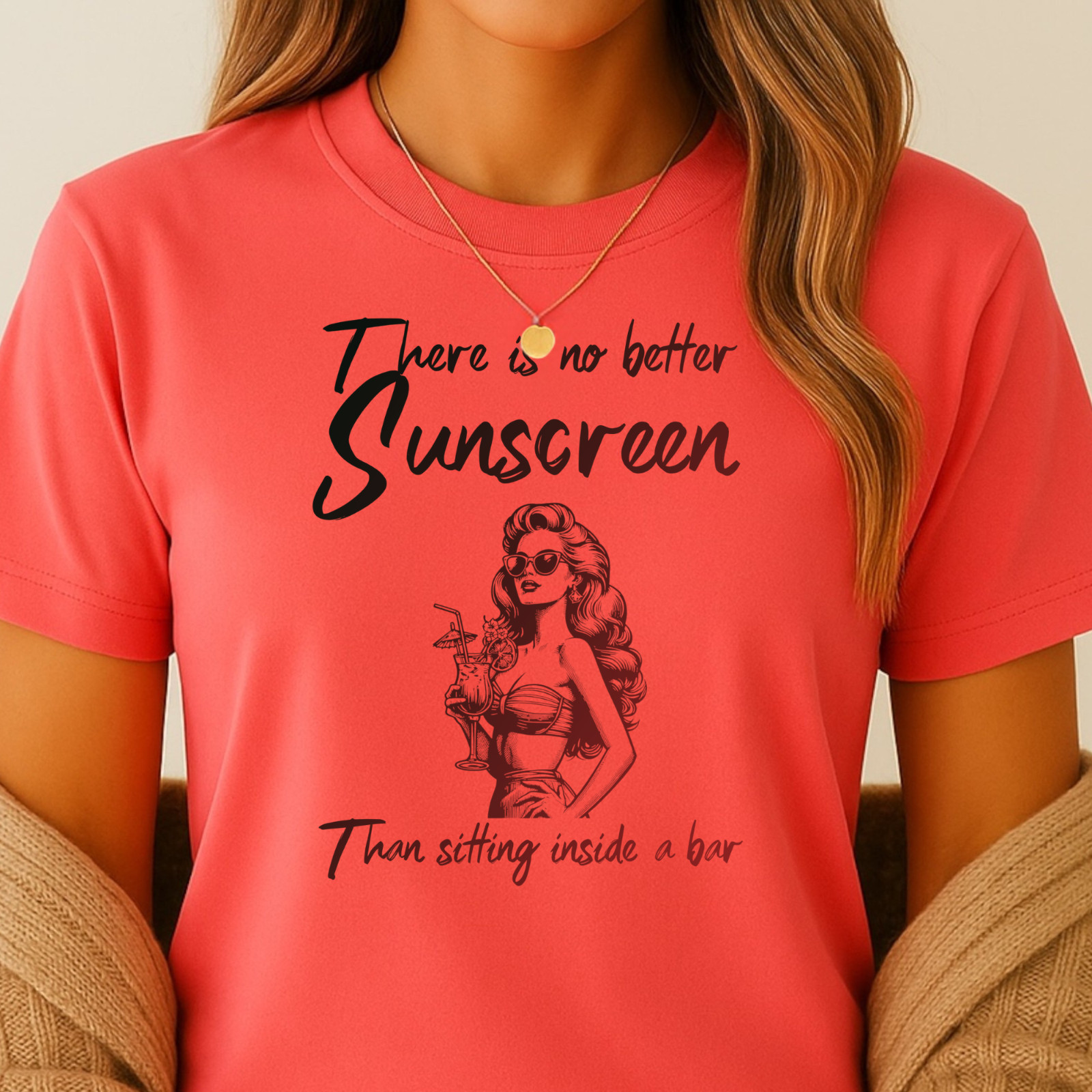 There Is No Better Sunscreen T-Shirt | Retro Pinup Suncare Design, Sassy Bar Tee gallery