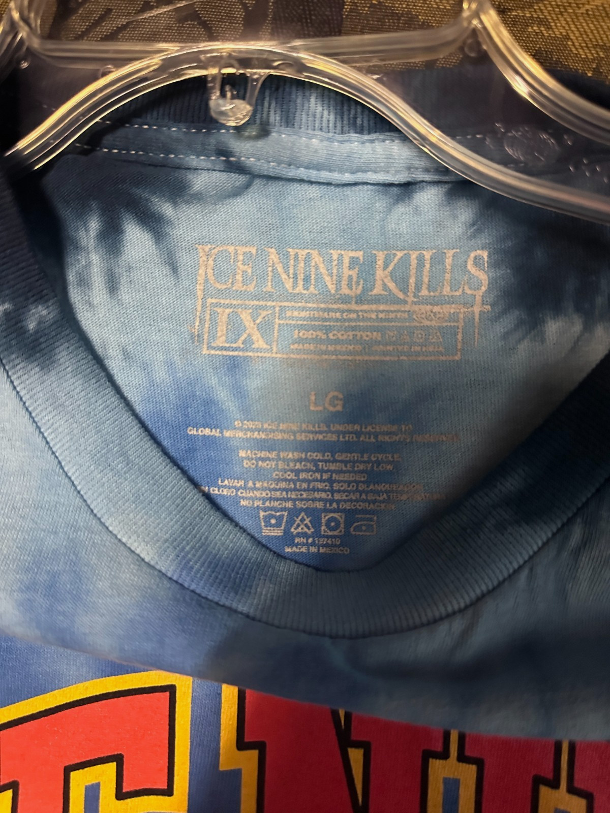 Ice Nine Kills grim reaper blue tie tee dye shirt Large 2023 release 100% cotton gallery