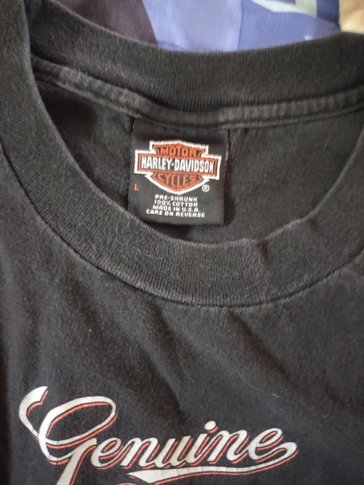 VTG Harley Davidson Las Vegas Motorcycle Hanes Beefy T Sz L USA Made gallery