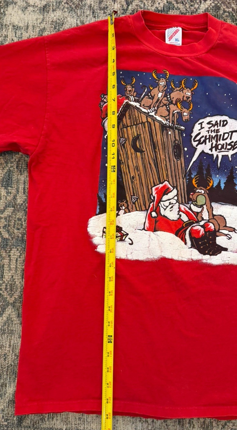Vintage Christmas “Schmidt House” Santa Rudolph 90s Jerzees T-Shirt XL Comics gallery