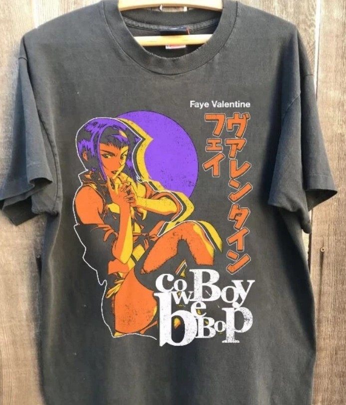 Cowboy Bebop Poster Anime Retro Style Charcoal Unisex shirt new gallery