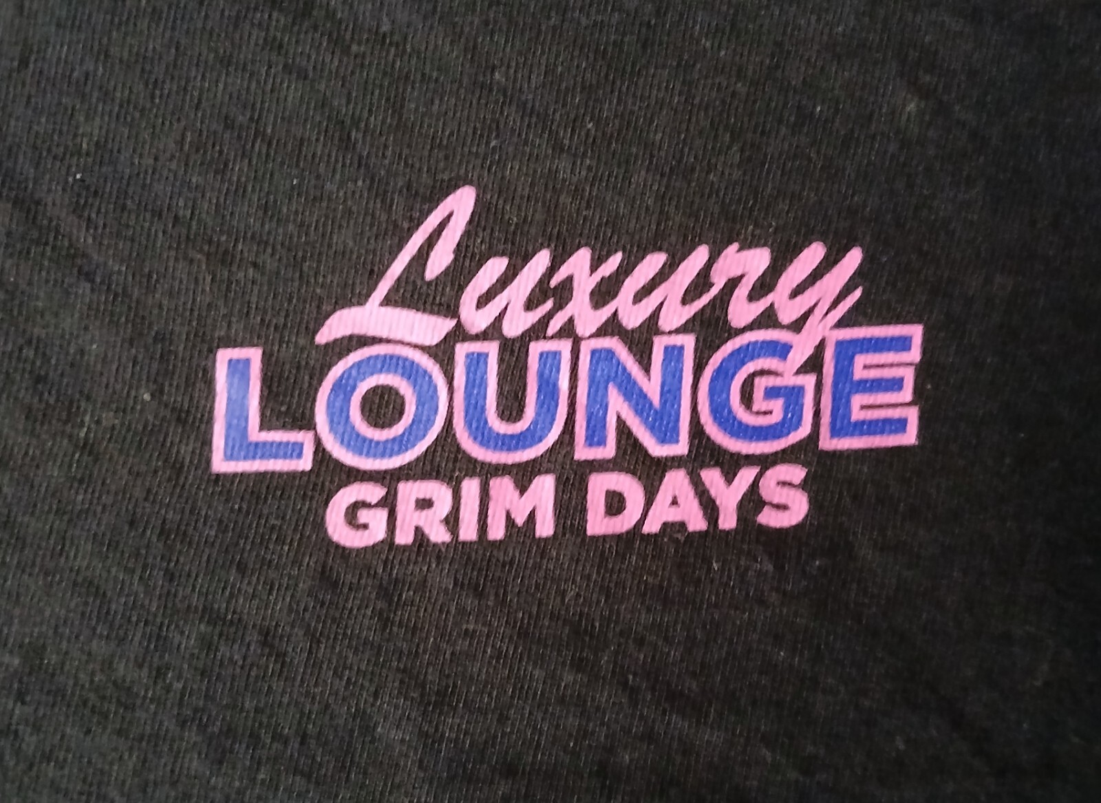 Grim Days Luxury Lounge Mens Two Sided Black Graphic T-shirt Size XL gallery