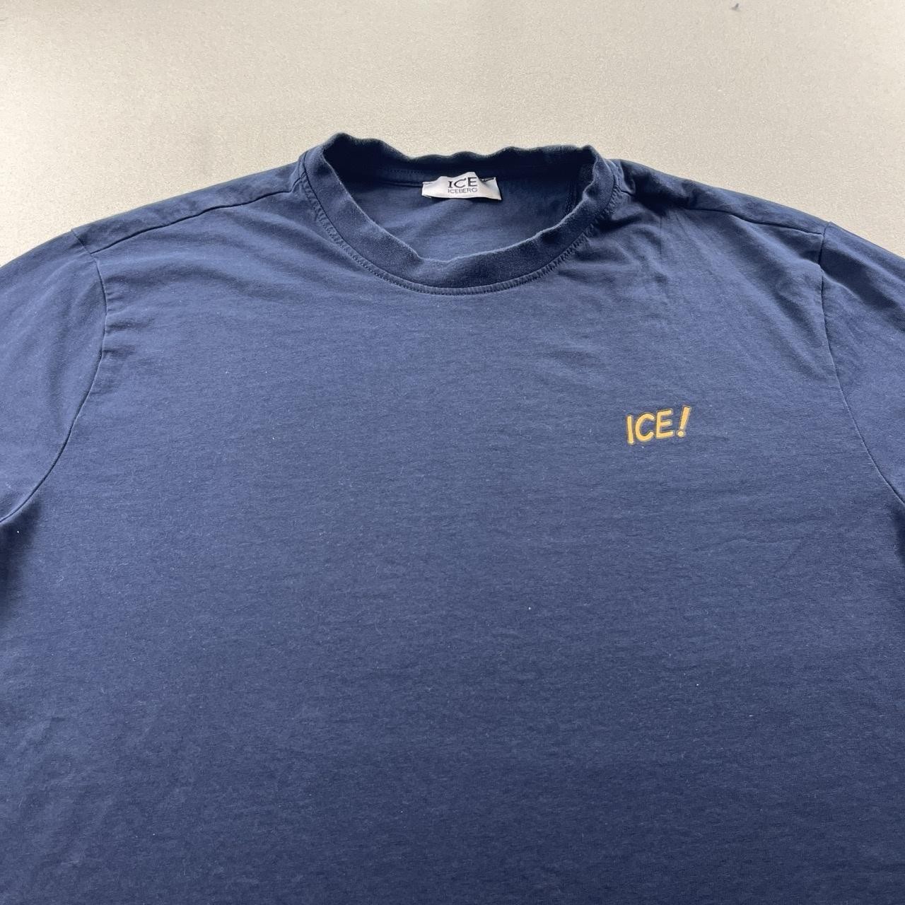Iceberg T-Shirt Mens Medium Navy Blue Ice Italy Designer Graphic Short Sleeve gallery