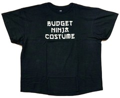 Budget Ninja Costume Halloween T-shirt 2XL Black 100% Cotton XXL
