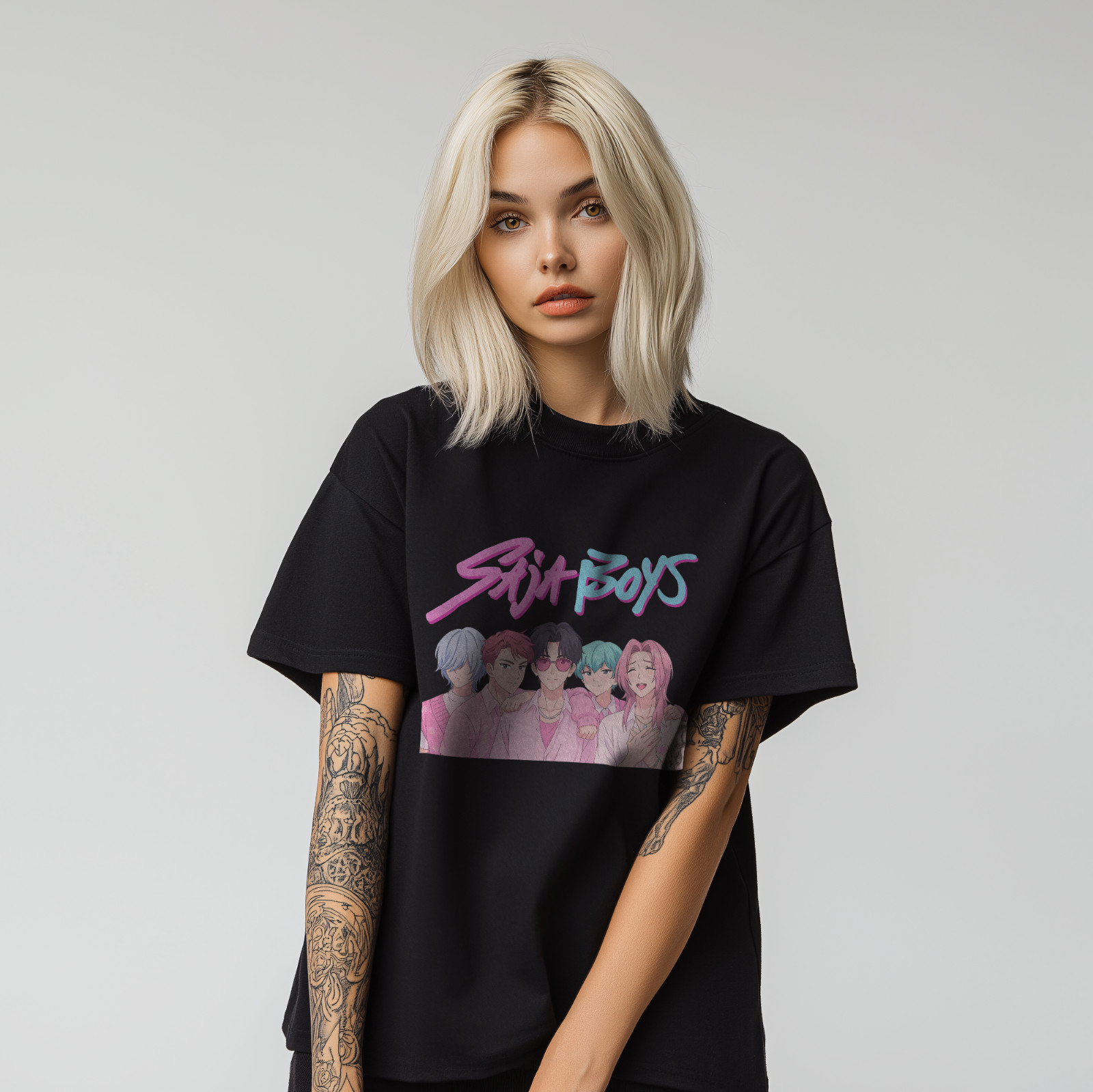 Siya Boys Anime Graphic T-Shirt – KPOP Inspired Boy Band Tee A276
