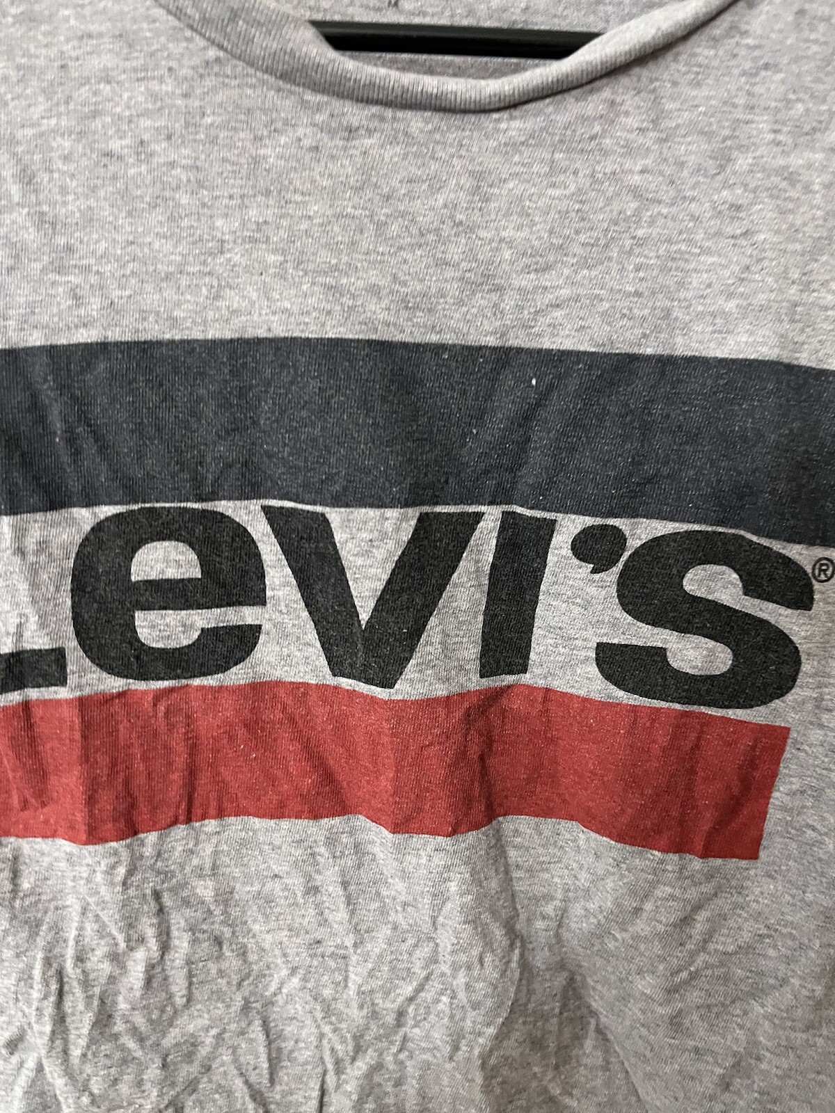 Levis Shirt Adult Medium Gray Big Logo Crew Neck Tee Men Solid gallery