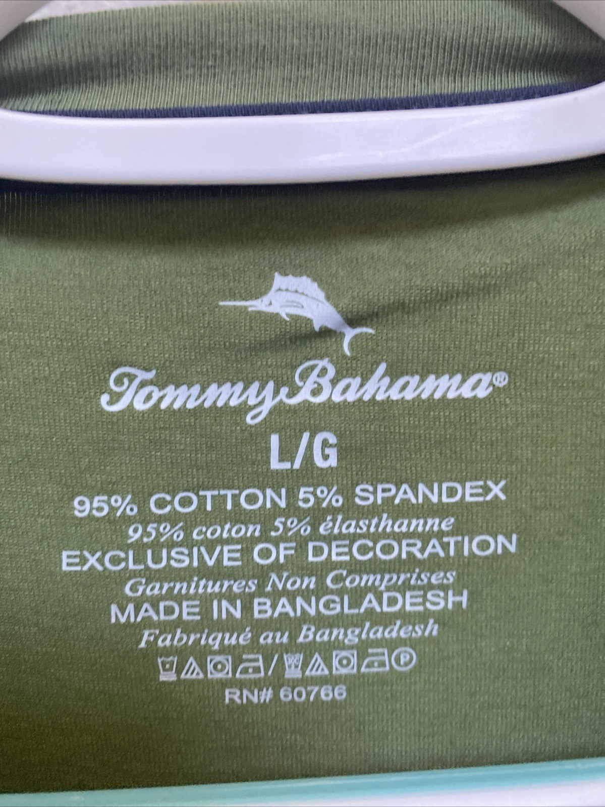 NEW Tommy Bahama Green Crew Neck T-Shirt Cotton Spandex NWT $36 Large DK Olive gallery