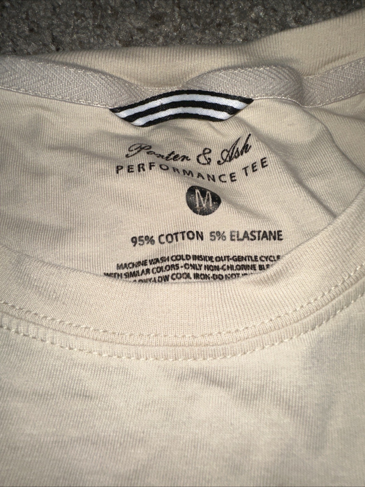 Porter & Ash Performance Tee Men's Beige Medium Jersey Cotton Elastane T-Shirt gallery