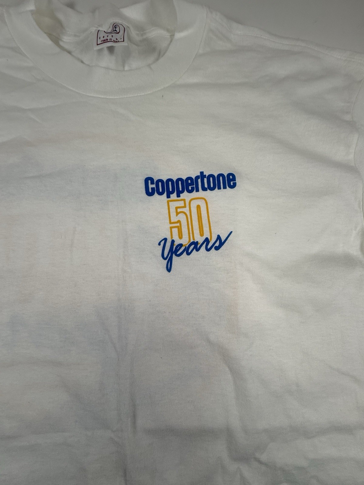 Vintage Coppertone Sunscreen T-Shirt XL 50 Years Girl Logo Delta 90s Made In USA gallery
