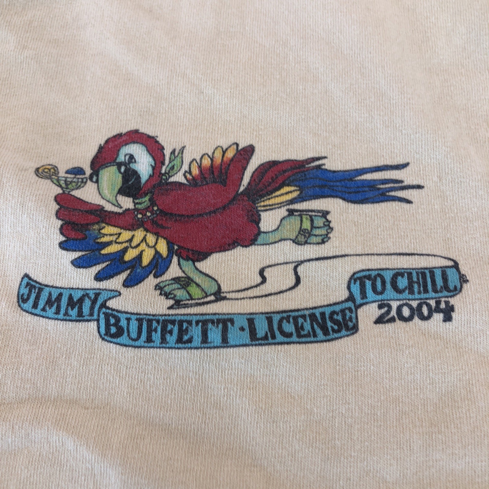 Jimmy Buffett License to Chill Tour 2004 T-Shirt Mens Size Large Yellow gallery