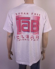 vintage 90s single stitch Tab Clear Soda T-Shirt 2 sided USA Advertising SZ XL
