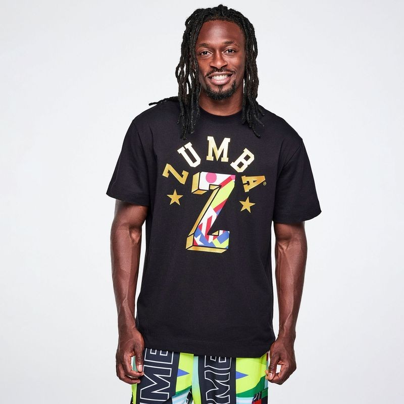 Zumba Worldwide Oversized Crew Neck Top - Black (men's sizing) ~ XS S M L XL gallery