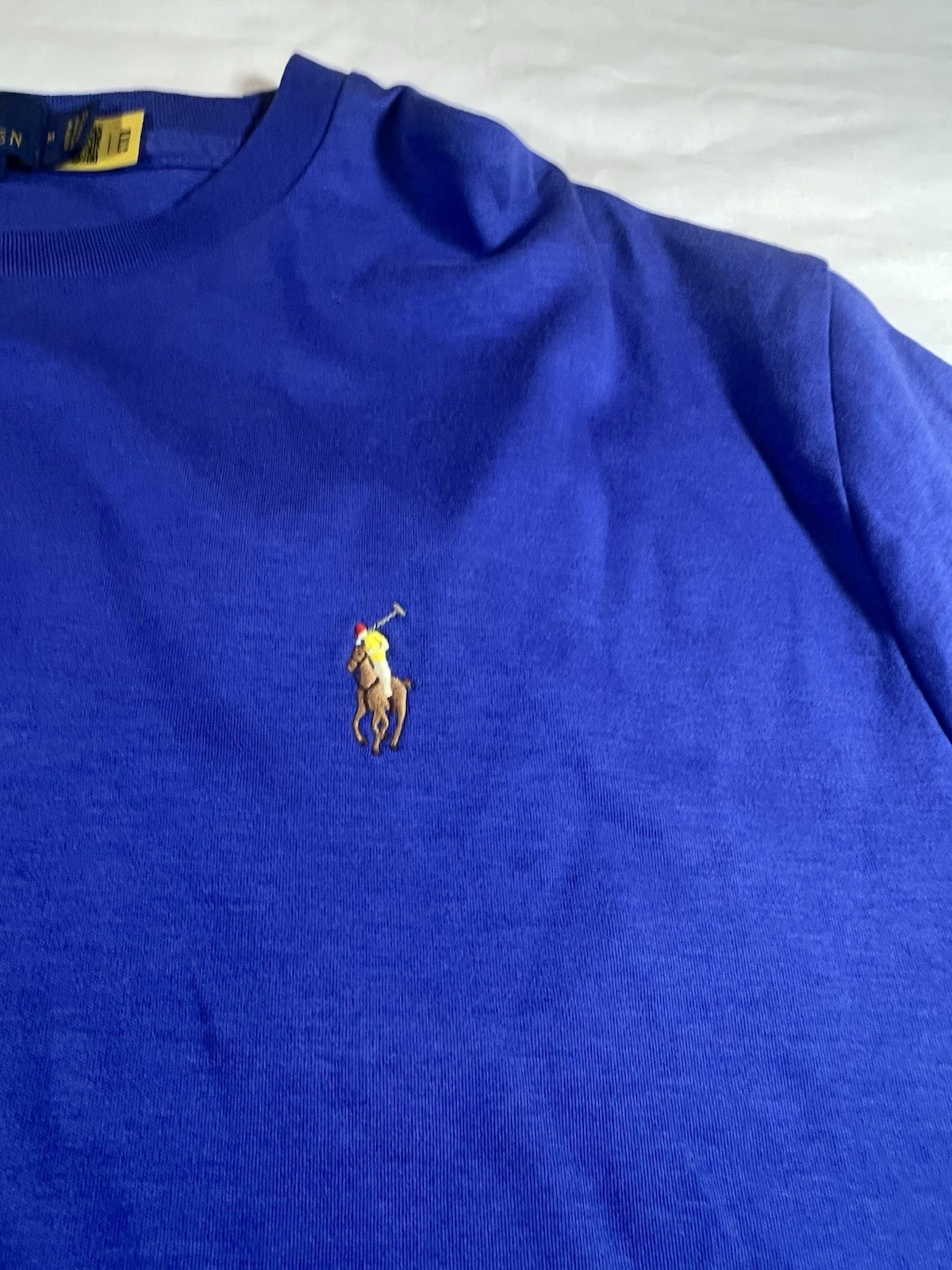 Polo Ralph Lauren Mens M Blue Cotton Short Sleeve Shirt Logo gallery