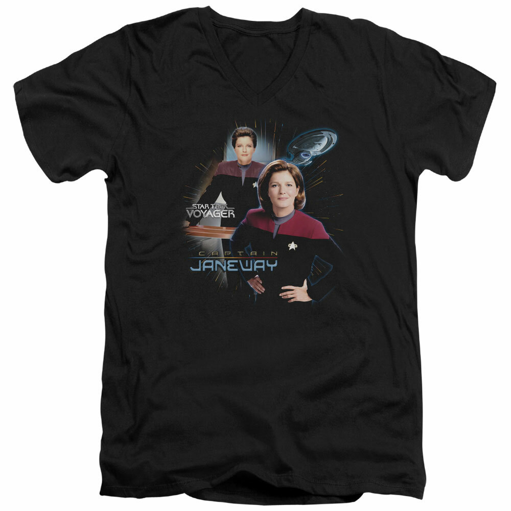 Star Trek Voyager Captain Janeway Men's Licensed T-Shirt S-5XL USS Voyager Tee gallery