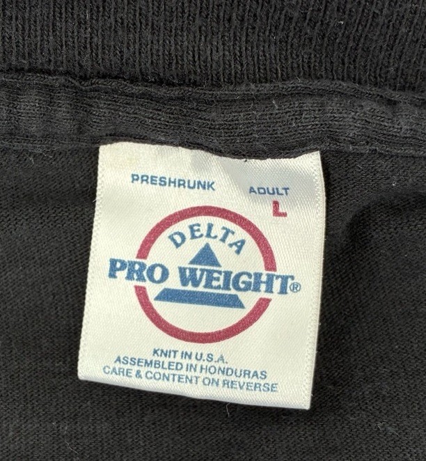 VNTG Y2K Jesus Christian Graphic Tee Delta Pro Weight Black Double Sided Large gallery