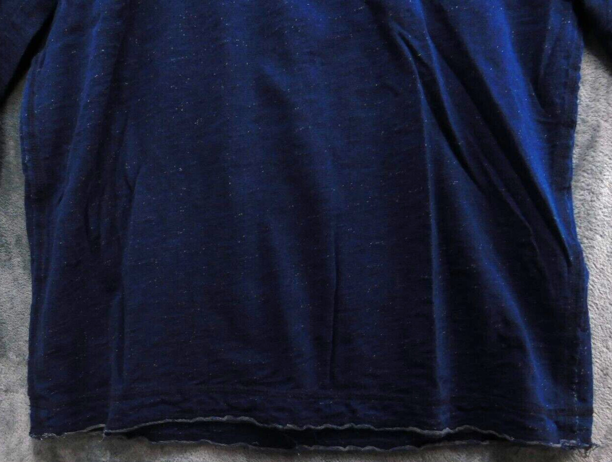 Johnston & Murphy Shirt Mens Large Navy Henley Long Sleeve Contrast Trim gallery