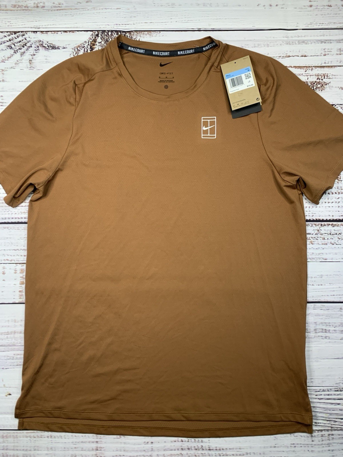 Nike Court Men’s Advantage Dri-Fit Tennis Shirt Brown MEDIUM FZ6910-281