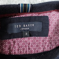 Ted Baker Top Mens 3 Medium Navy Long Sleeve Cotton Pocket Crew Neck Pullover
