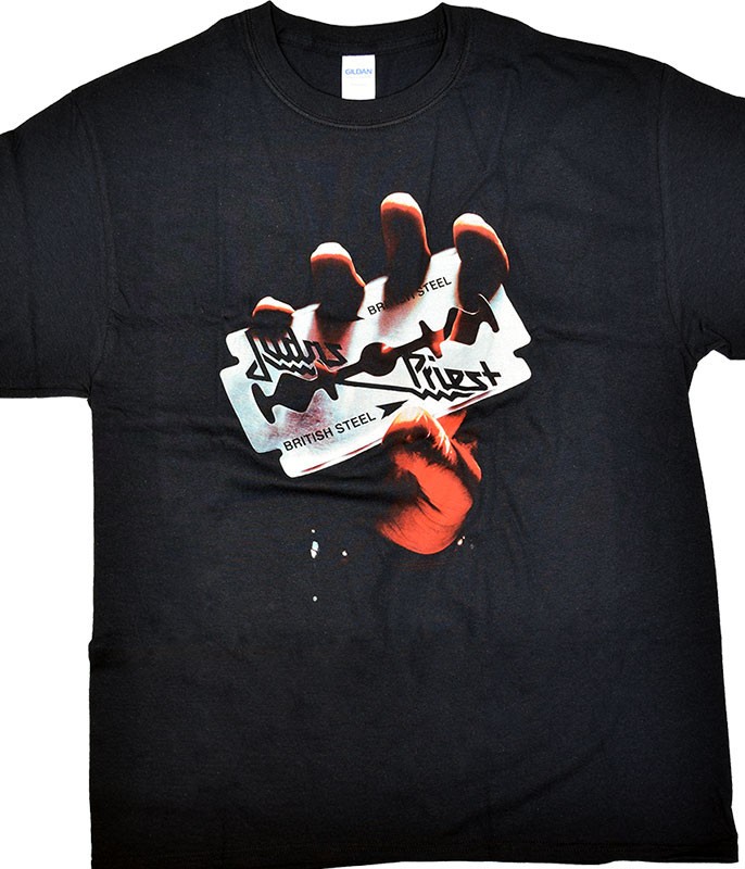 Judas Priest British Steel Black T-Shirt Liquid Blue gallery