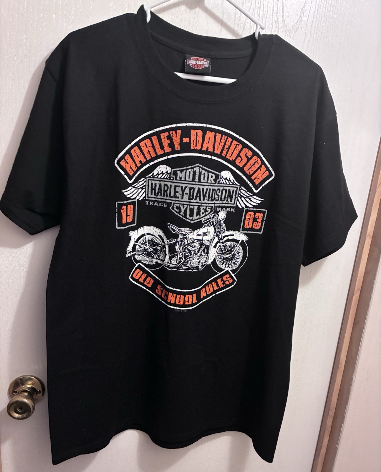 HARLEY DAVIDSON Old School Rules Thunder In The Smokies Black T Shirt Large gallery