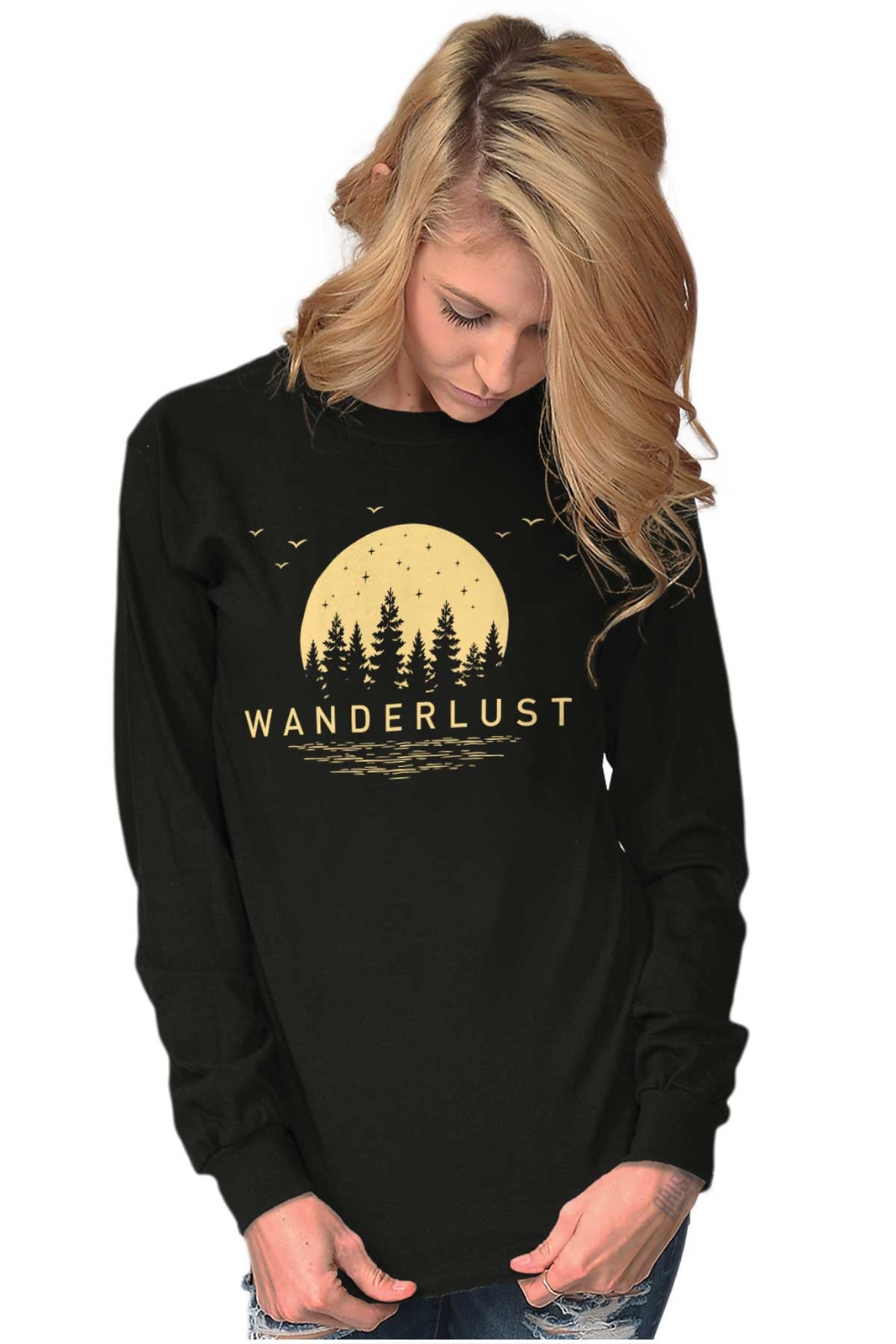 Cool Retro Outdoor Wanderlust Camping Hiking Long Sleeve Tshirt for Men or Women gallery