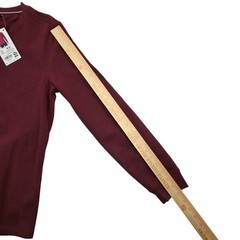 NWT Member’s Mark Thermal Henley Maroon L Waffle Knit Cotton Poly Blend Stretch
