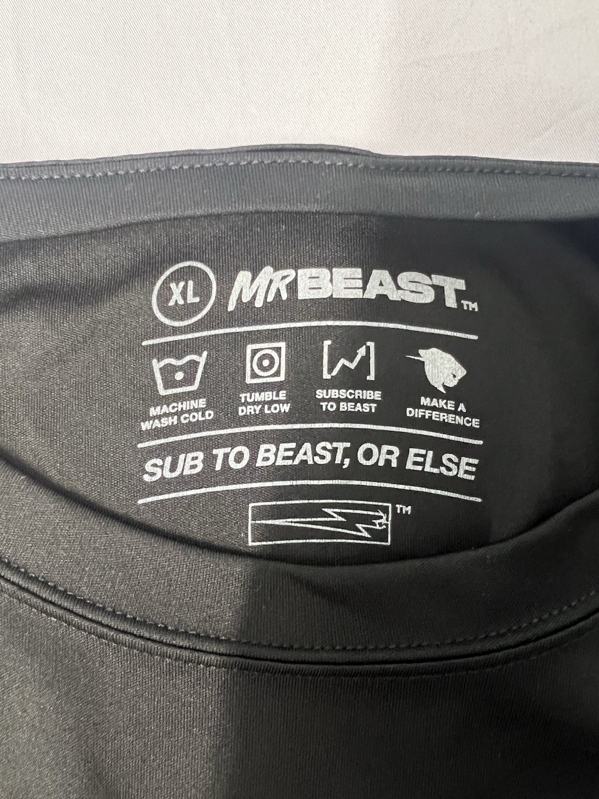 Mr BEAST T Shirt Athletic Poly SHORT Sleeve Crew Neck Size Medium Men Black EUC gallery
