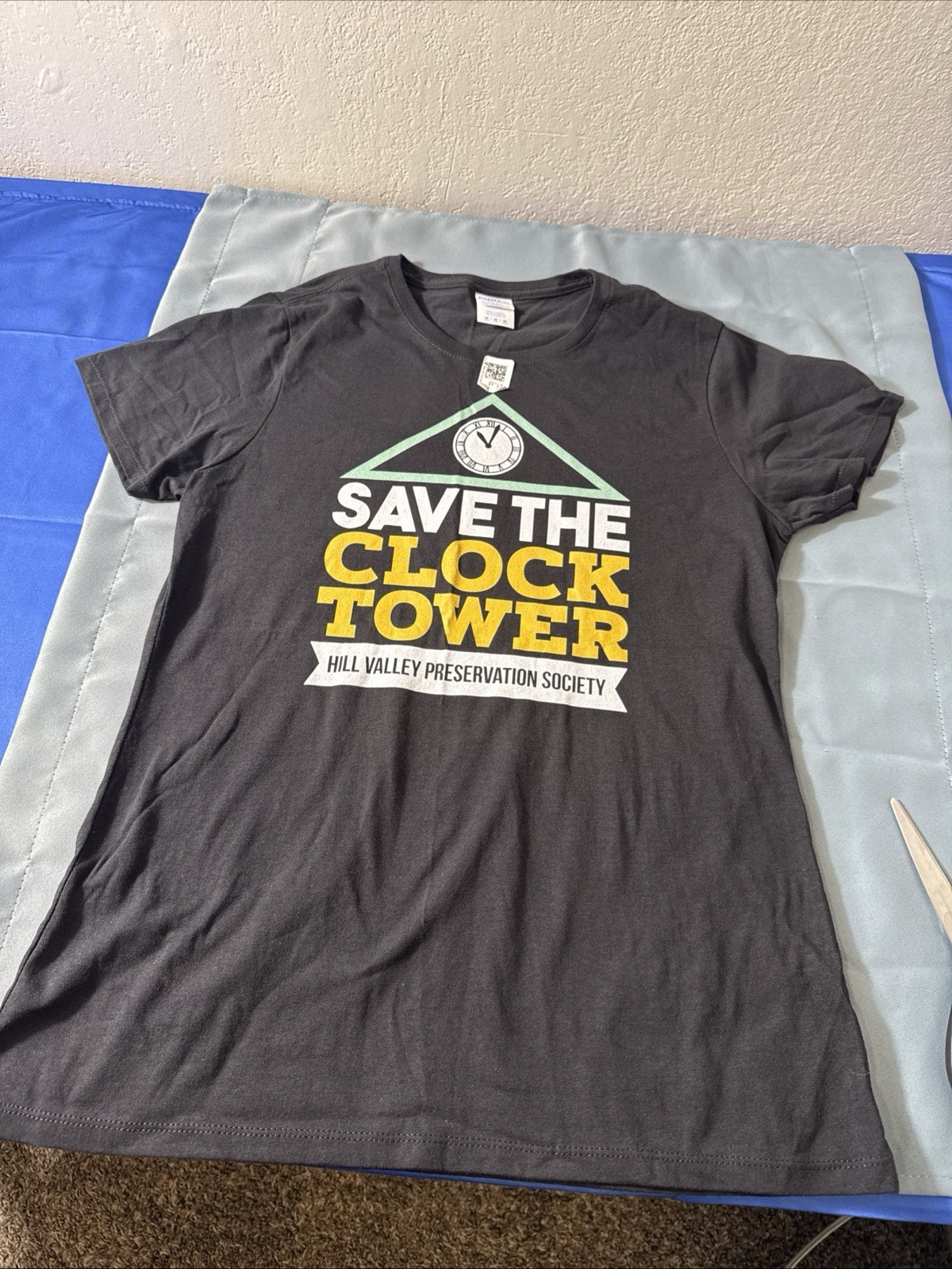 Port & Company Fan Favorite Back to the Future Clock Tower Graphic Tee Black M