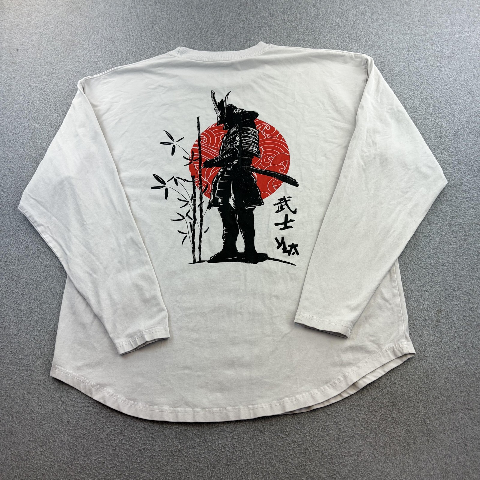 YoungLA Shirt Mens Large White Samurai Graphic Long Sleeve Tee Casual Adult gallery