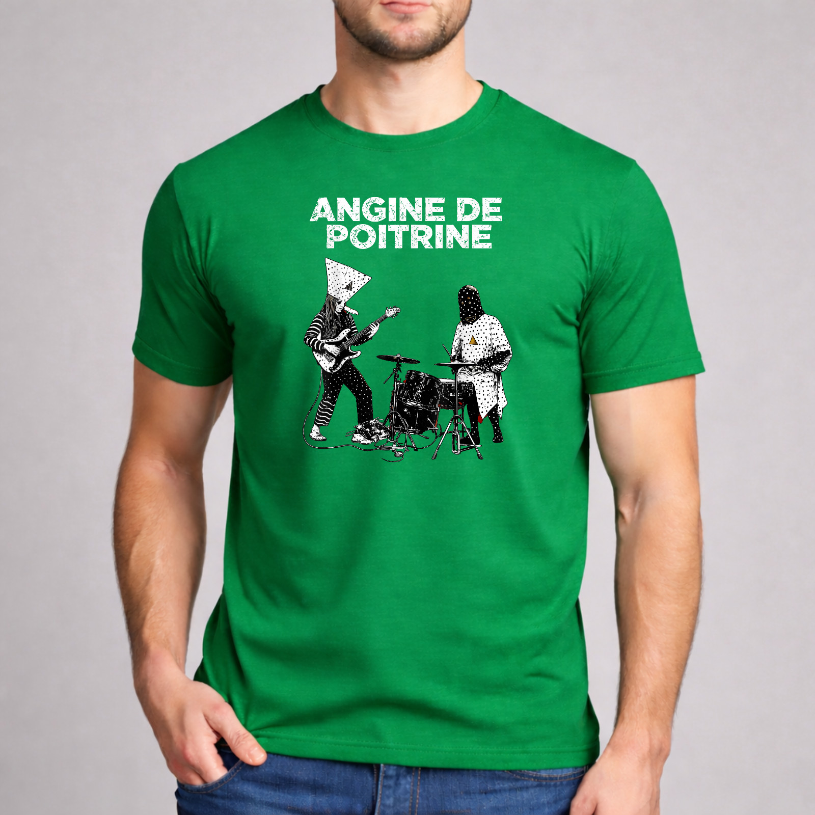 Music Shirt Funny Sarcastic Angine De Poitrine Live Art Graphic Men Boys Kids gallery