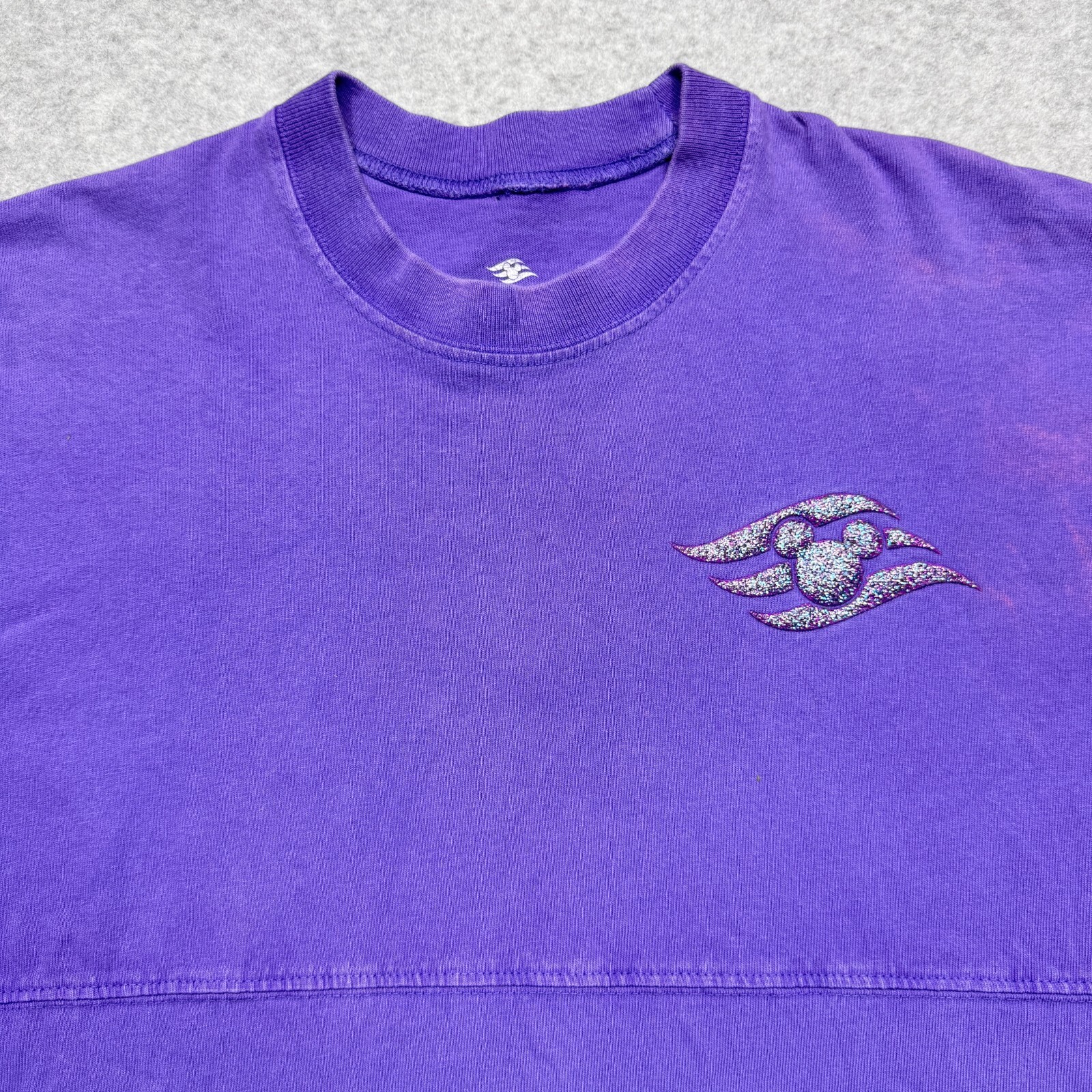 Disney Cruise Line Spirit Jersey Small Purple Blue Glitter Long Sleeve Shirt S * gallery