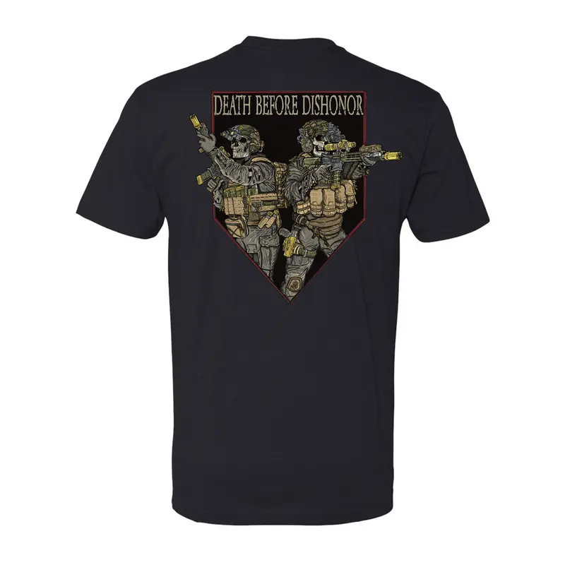 Howitzer Death Before Dishonor Tactical T Shirt Featuring Dual Special Forces Op gallery