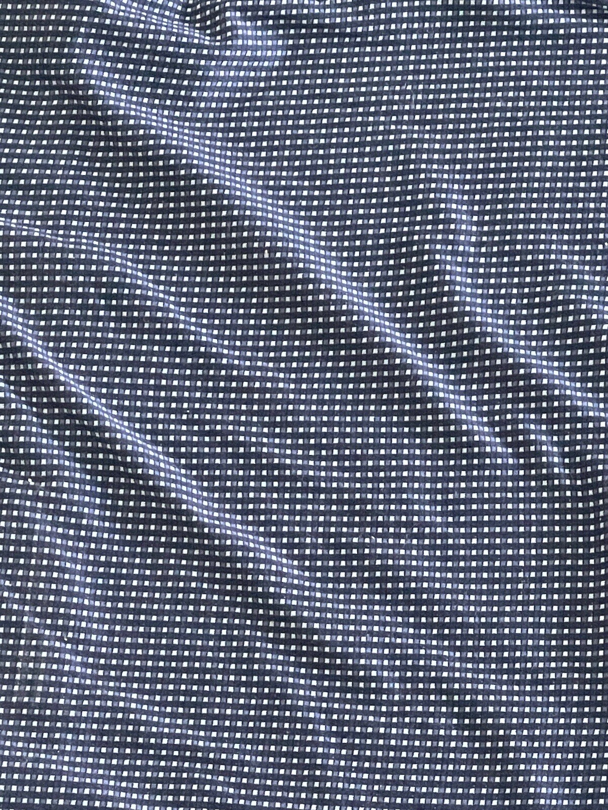 Theory Shirt Men's Medium Textured Blue Microcheck Cotton Short Sleeve Slim Fit gallery