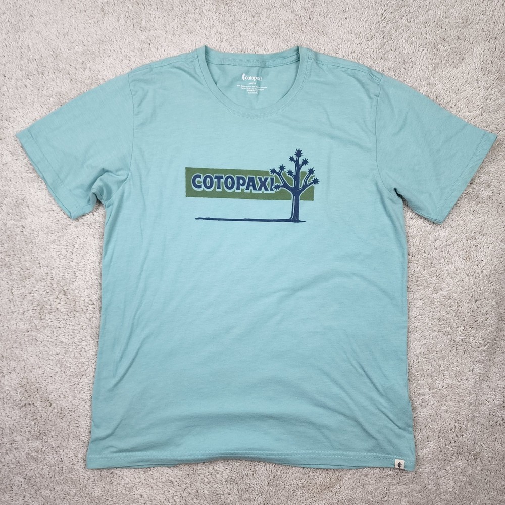 Cotopaxi Mens Organic Cotton Do Good Graphic Print T-Shirt Size Large L Blue REI