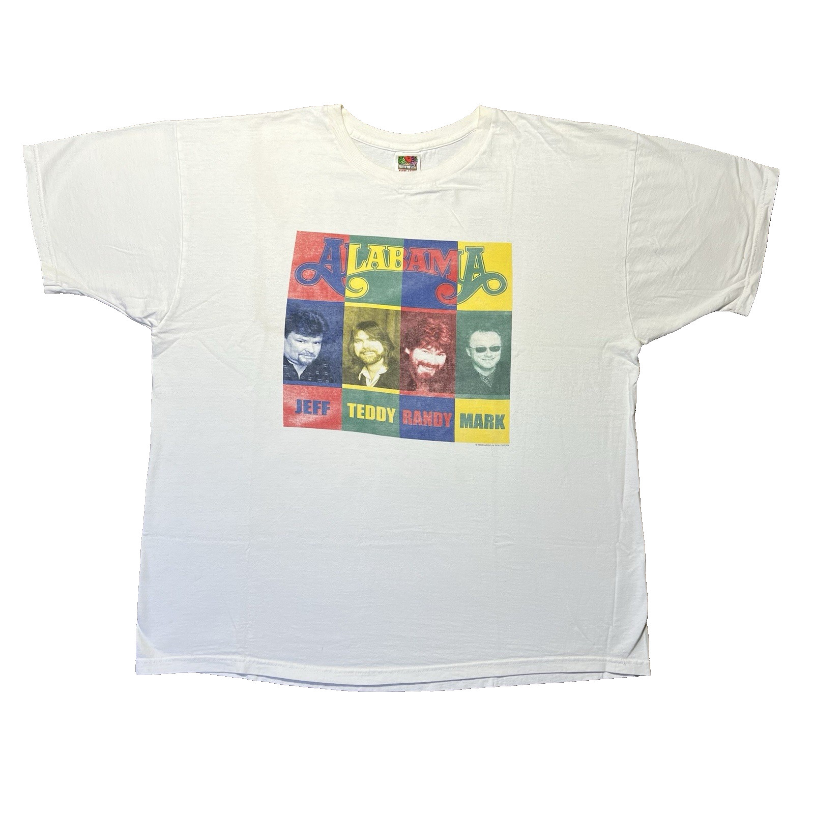 Vintage 90s Alabama Band Tour T Shirt Mens 2XL White FOTL Country Music Tee gallery
