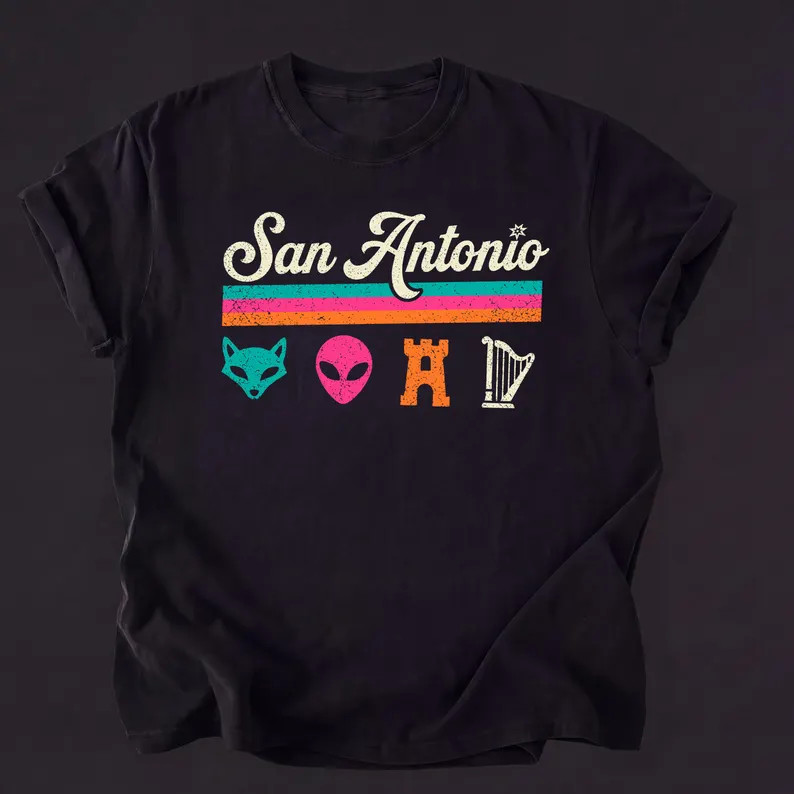 San Antonio Fox Alien Castle Harper Shirt, Retro Texas Basketball Tee gallery