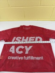 Unfinished Legacy Men’s Size M Red Mesh Jersey Graphic Streetwear Shirt