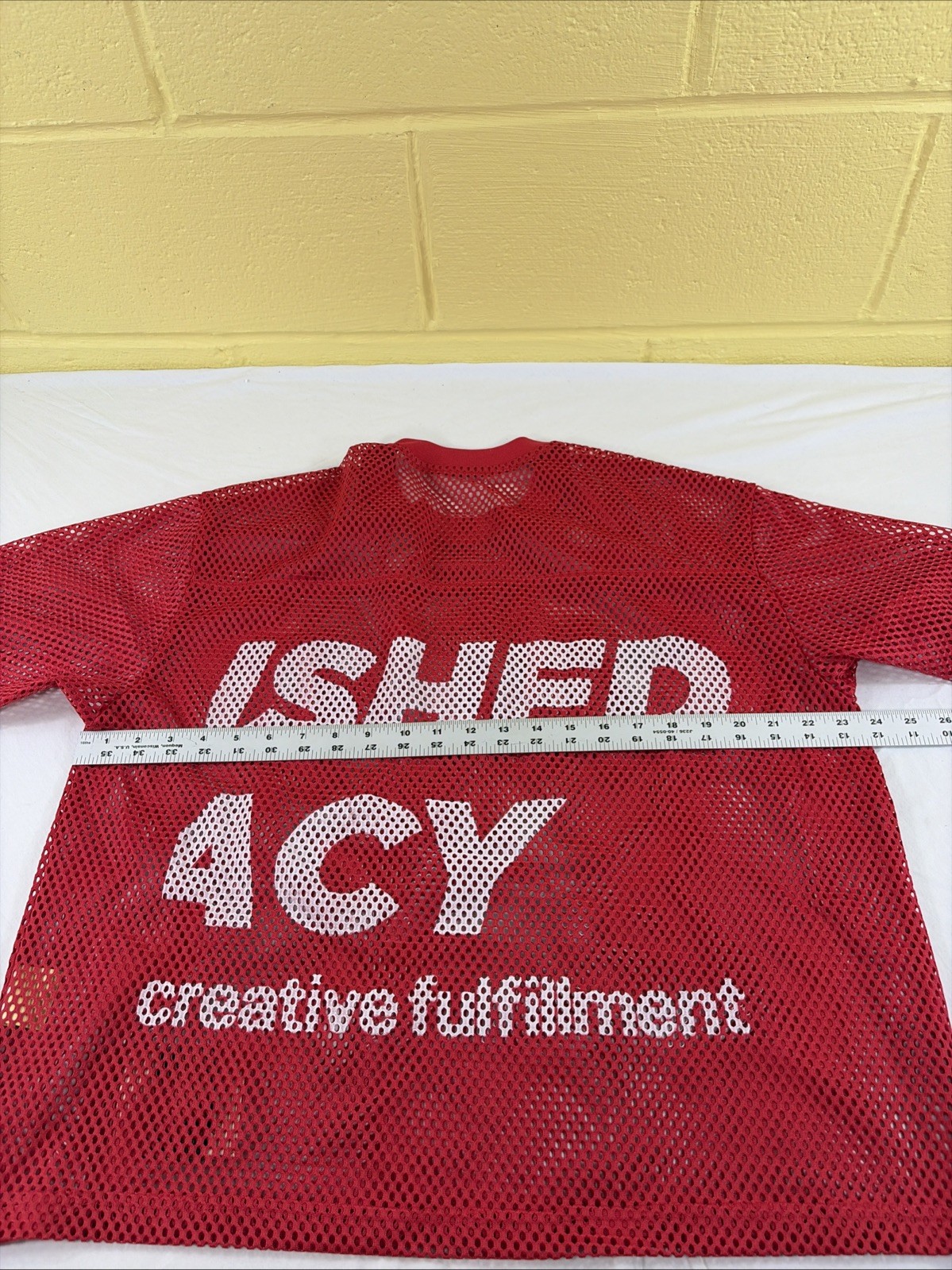 Unfinished Legacy Men's Size M Red Mesh Jersey Graphic Streetwear Shirt gallery