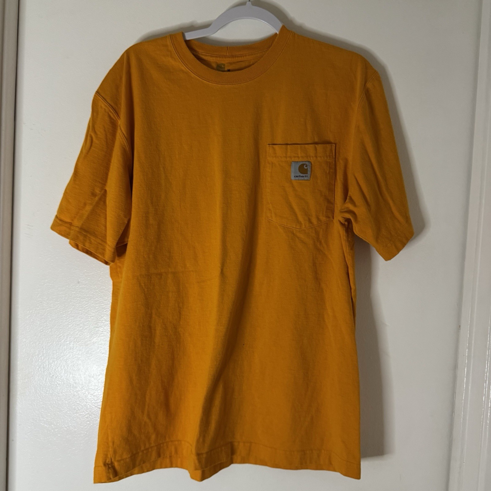 Carhartt Pocket T-shirt Men’s M Mango Orange Short Sleeve Workwear 100% Cotton