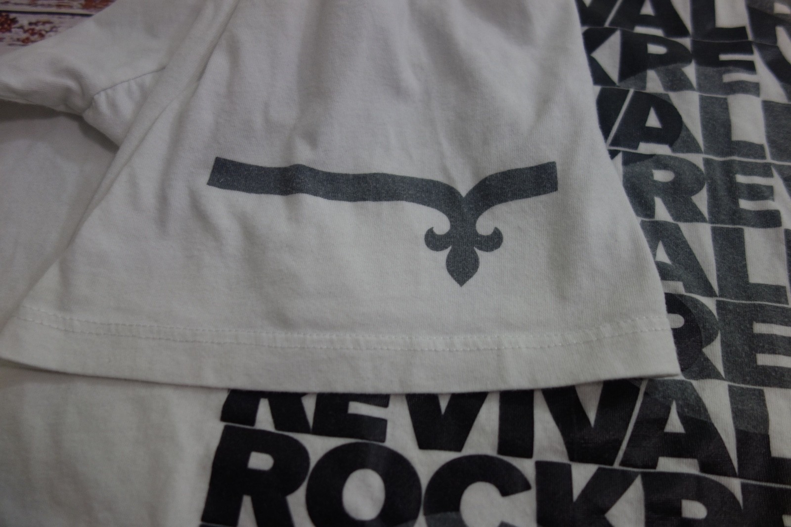Rock Revival White Short Sleeve Stacked Text Logo Spell-Out T-Shirt Mens 2XL gallery